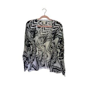 Chicos black and white open cardigan size 2 (L/12)
